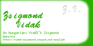 zsigmond vidak business card